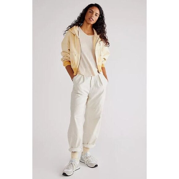 Citizens of Humanity Hadley Curved Surplus Cream Pants Size 33 NWT $258 Froth
